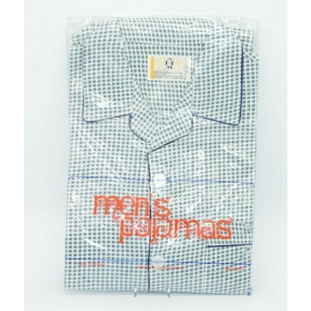 Mid Century Modern AHM Pajama Knit Navy Blue White